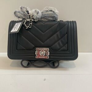 Badgley Mischka Black Quilted Shoulder Bag